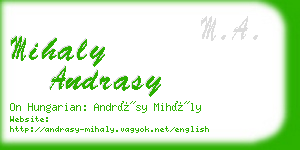 mihaly andrasy business card